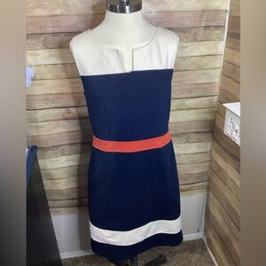 41 Hawthorn A-Line Dress Women’s Size MEDIUM Navy Ivory Color Block Stretch